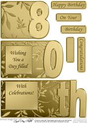 80th Elegant Metallic Book Sheet