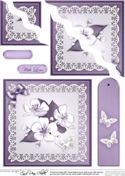 Apple Blossom Quick Card Wavy Corner Side Stacker Topper