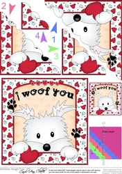 Scalloped Corner Stacker - Love, Romance, Valentine- Little Westie Dog