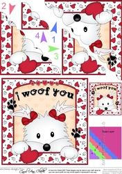Scalloped Corner Stacker - Love, Romance, Valentine- Little Westie Dog