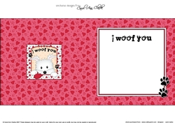Square Landscape insert - Love, Romance, Valentine- Little Westie Dog