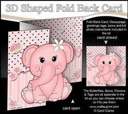 3D Shaped No-Hole Fold Back Mini Kit - Cute Little Lola Elephant
