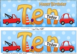 Large DL Happy Birthday TE N TODAY 3D decoupage