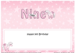 Large DL Happy Birthday NINE TODAY insert