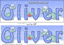 Large DL Merry Christmas OLIVER 3D decoupage