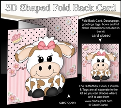3D Shaped No-Hole Fold Back Mini Kit - Cute Little Milly Moo Cow
