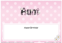 Large DL Happy Birthday AUNT insert