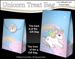 3D Gift Bag Mini Kit - Cute Little Unicorn Rainbow