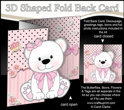 3D Shaped No-Hole Fold Back Mini Kit - Cute Little Belle Bear