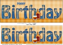 Large DL Tartan HAPPY BIRTHDAY 3D decoupage