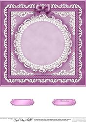 8 x 8 Pearls, Lace and Ribbon Plain Card Base