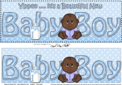 Large DL YIPPEE ... ITS A BEAUTIFUL ETHNIC NEW BABY BOY 3D decoupage