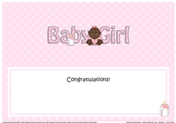 Large DL ETHNIC NEW BABY GIRL insert