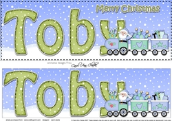 Large DL Merry Christmas TOBY 3D decoupage