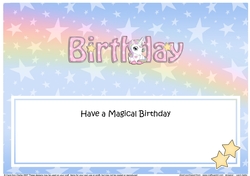 Large DL HAVE A MAGICAL BIRTHDAY insert with Unicorn