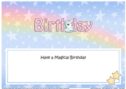 Large DL HAVE A MAGICAL BIRTHDAY insert with Unicorn