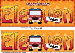 Large DL Happy Birthday ELEVEN TODAY 3D decoupage