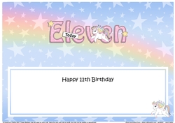 Large DL Happy Birthday ELEVEN TODAY insert
