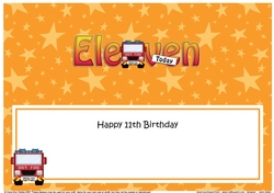 Large DL Happy Birthday ELEVEN TODAY insert