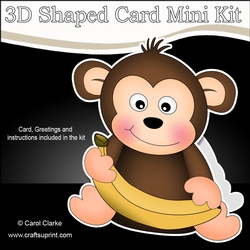 3D Shaped Card  Kit -  Cute Little Monkey Bing