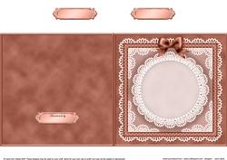 Square Pearls, Lace and Ribbon Plain Card Base Portrait Form