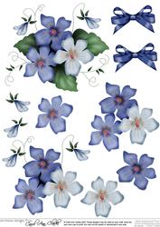 Pretty Viola 3D Decoupage Sheet