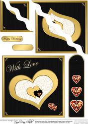 Elegant Hearts Quick Card Wavy Corner Side Stacker