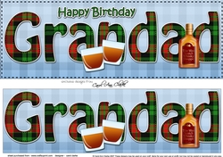 Large DL Happy Birthday GRANDAD 3D decoupage