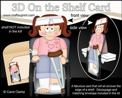 3D On the Shelf Card Kit - OOps Ouch Young Girl Effie has had an Accident