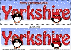 Large DL Merry Christmas from YORKSHIRE 3D decoupage 