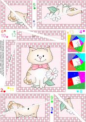 Cute Cat Quick Card Twisted Spiral Side Stacker