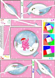 Xmas Elephant Quick Card Twisted Spiral Side Stacker