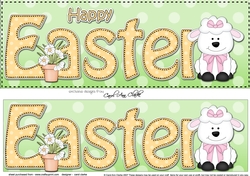 Large DL Happy EASTER 3D decoupage