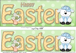 Large DL Happy EASTER 3D decoupage