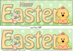 Large DL Happy EASTER 3D decoupage