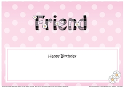 Large DL Happy Birthday FRIEND insert with Tartan