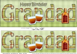 Large DL Happy Birthday GRANDAD 3D decoupage with Tartan
