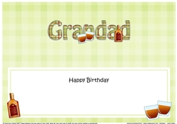 Large DL Happy Birthday GRANDAD insert with Tartan