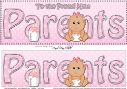 Large DL Ethnic New Baby TO THE PROUD NEW PARENTS 3D decoupage