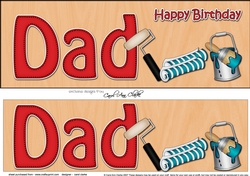 Large DL Happy Birthday DAD 3D decoupage with Decorating