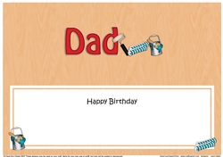 Large DL Happy Birthday DAD insert with Decorating