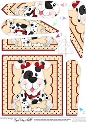 Cute Little Spotty Dog Fan Pyramage Topper