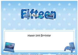 Large DL Happy Birthday FIFTEEN TODAY insert