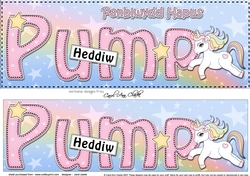 Large DL Welsh PENBLWYDD HAPUS PUMP HEDDIW (Happy Birthday five today) 3D decoupage