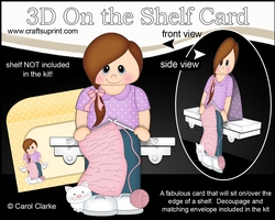 3D On the Shelf Card Kit - Teen Sadye is Knitting
