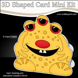 3D Shaped Card Kit - Cute Alien Monster Zael