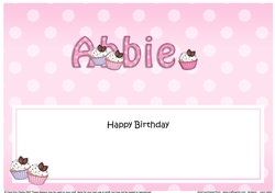 Large DL Happy Birthday ABBIE insert