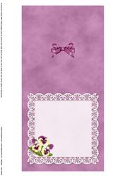 Pansy on Butterfly Lace Matching Insert Square Landscape