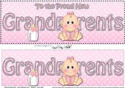 Large DL New Baby TO THE PROUD NEW GRANDPARENTS 3D decoupage