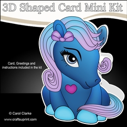 3D Shaped Card Mini Kit - Cute Little Pony Snowflake